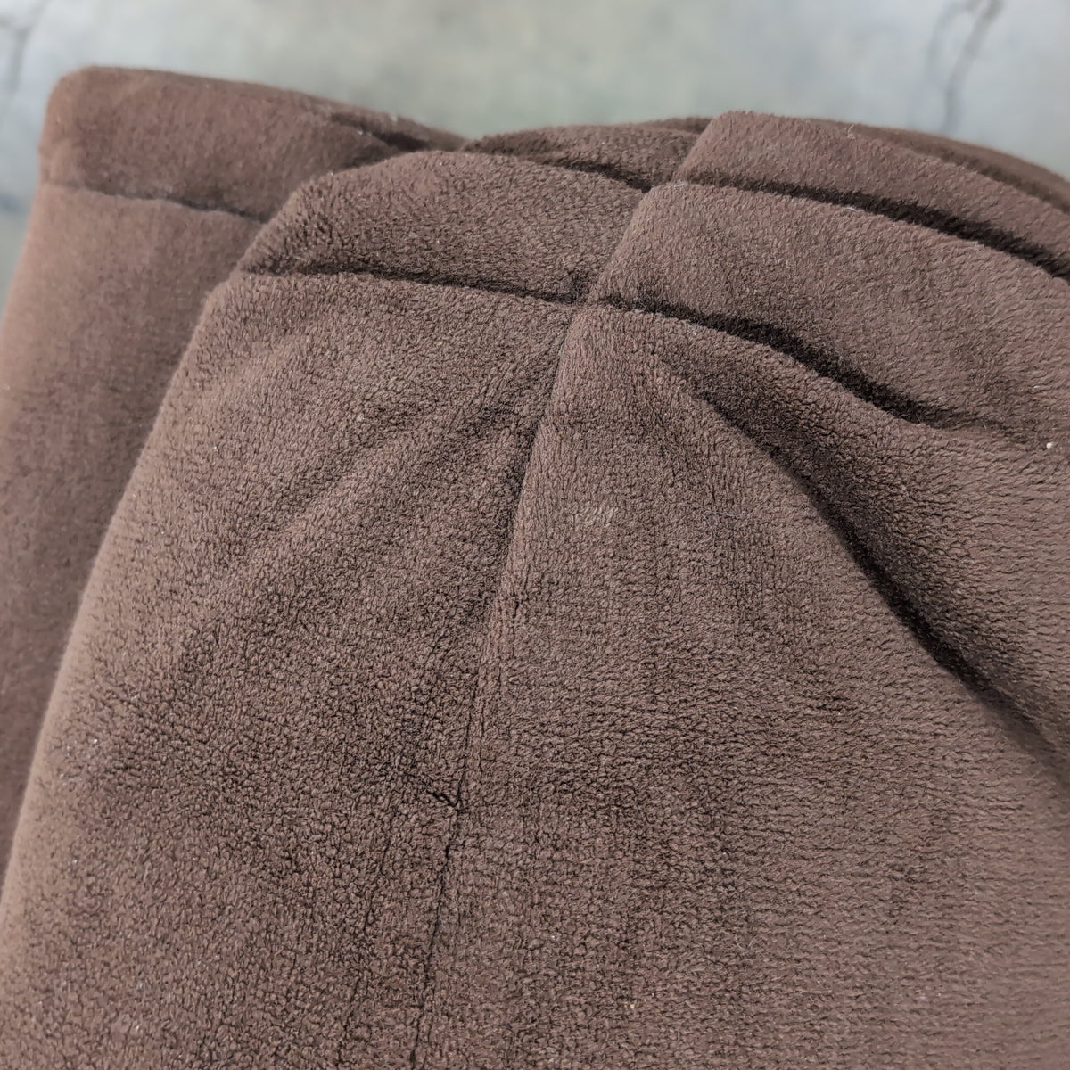 Plush Brown Microsuede Armchair with Tufted Cushion