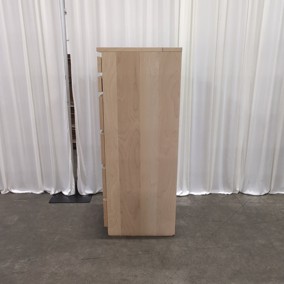Tall Light Wood Six-Drawer Dresser