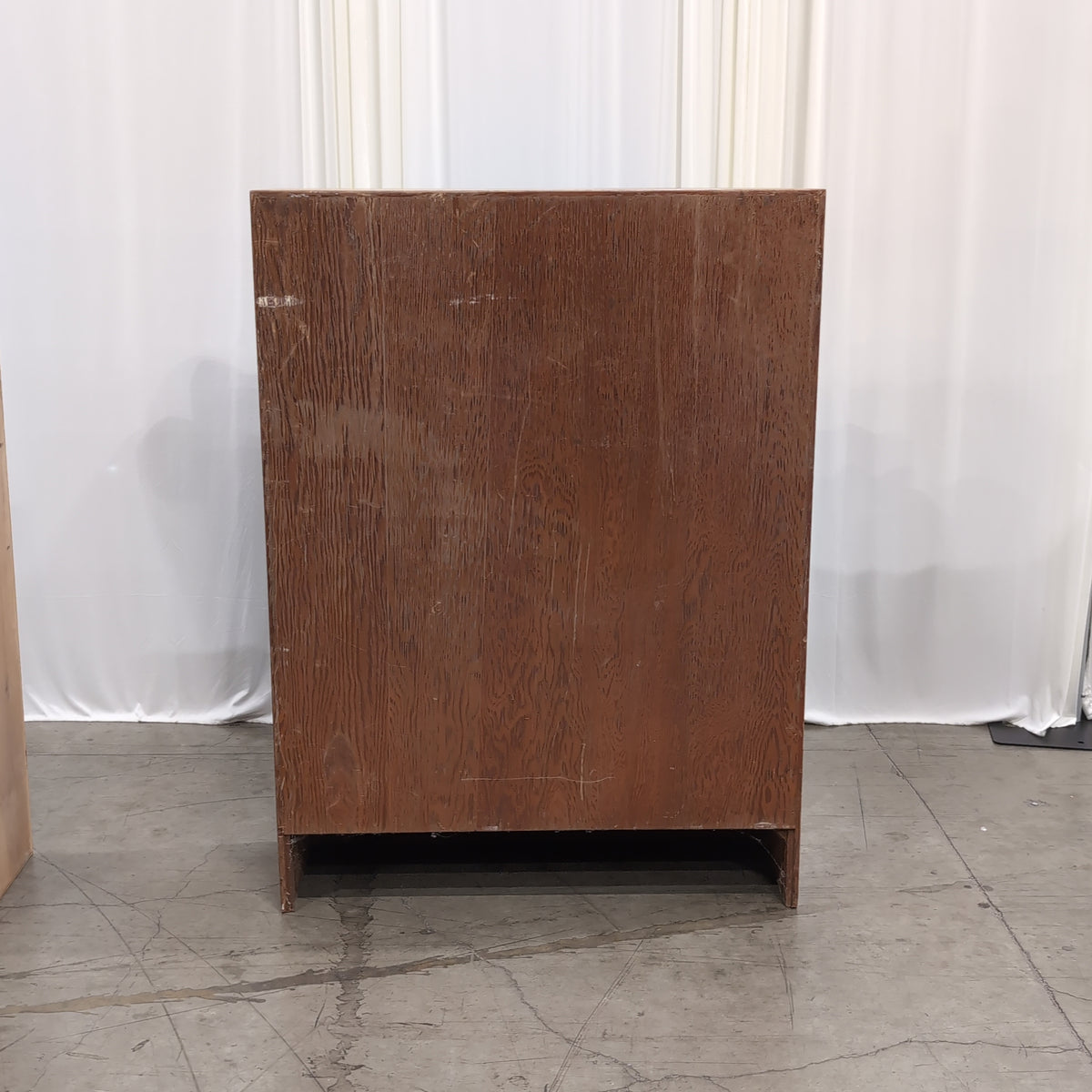 Brown Stained Wood Three-Shelf Bookcase