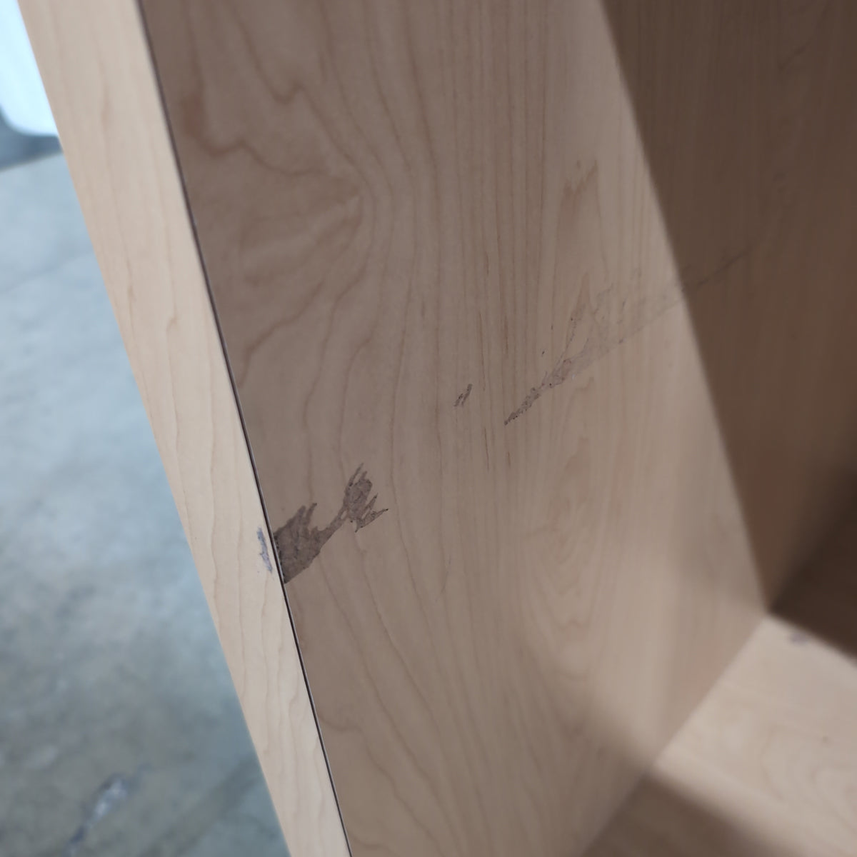 Light Wood Lectern with Storage Shelves