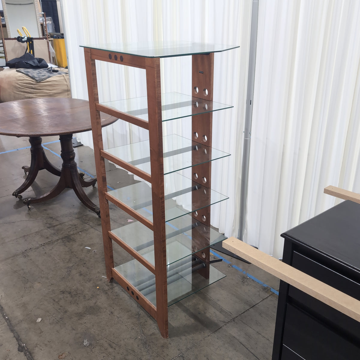 Sanus Systems Brown Wood Six Tier Glass Shelves