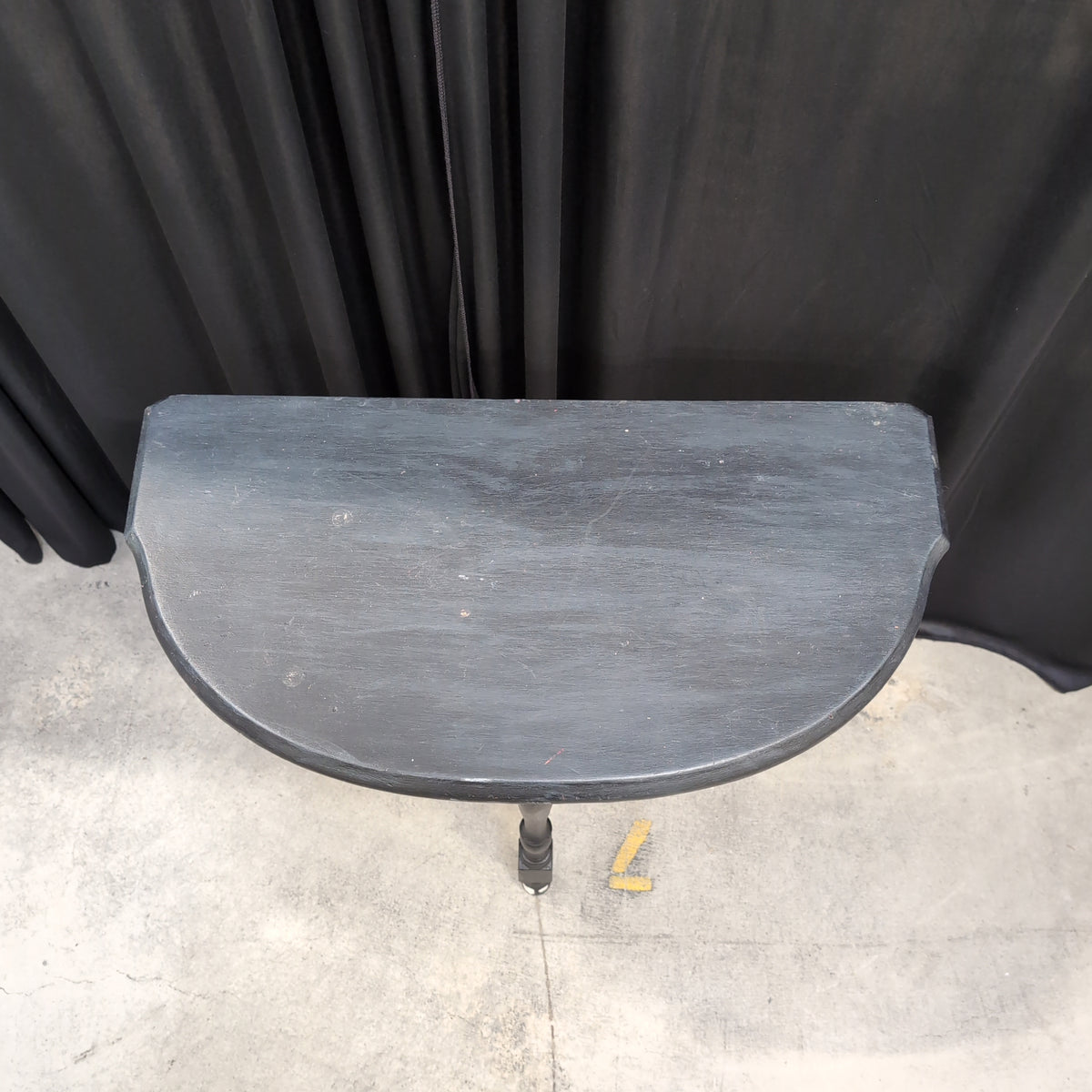 Demilune Dark Grey Console Table with Turned Legs