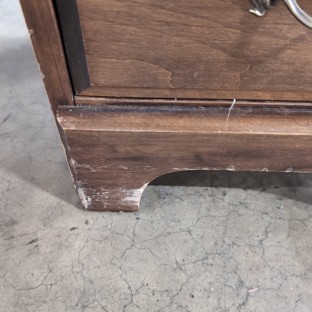 Dark Wood Traditional Style Desk with Ornate Hardware