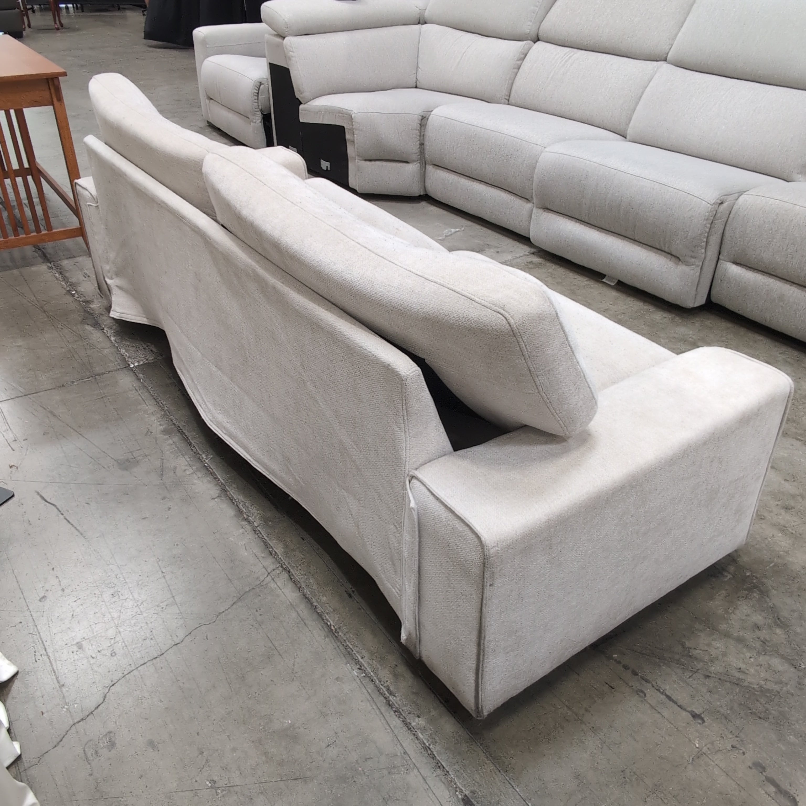 Light Beige Fabric Living Room Couch