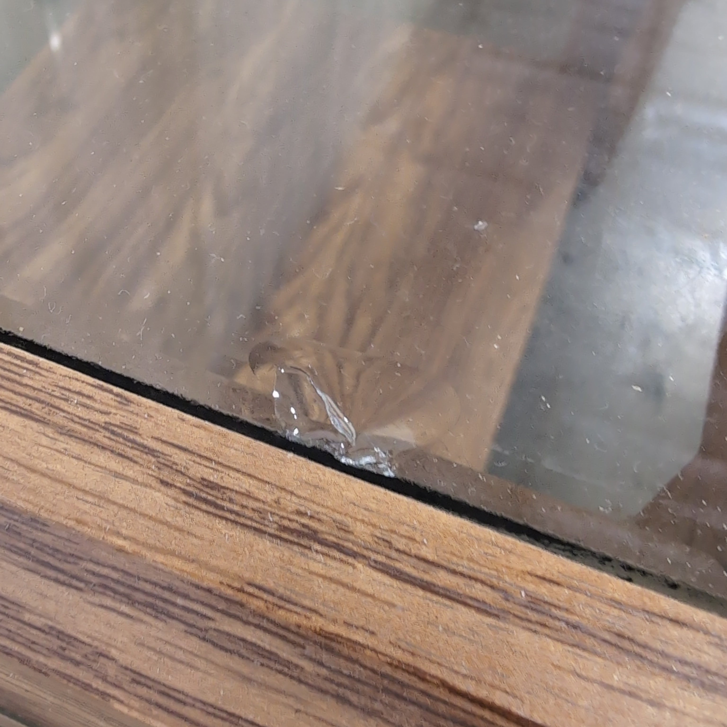 Square Wood Coffee Table with Glass Top