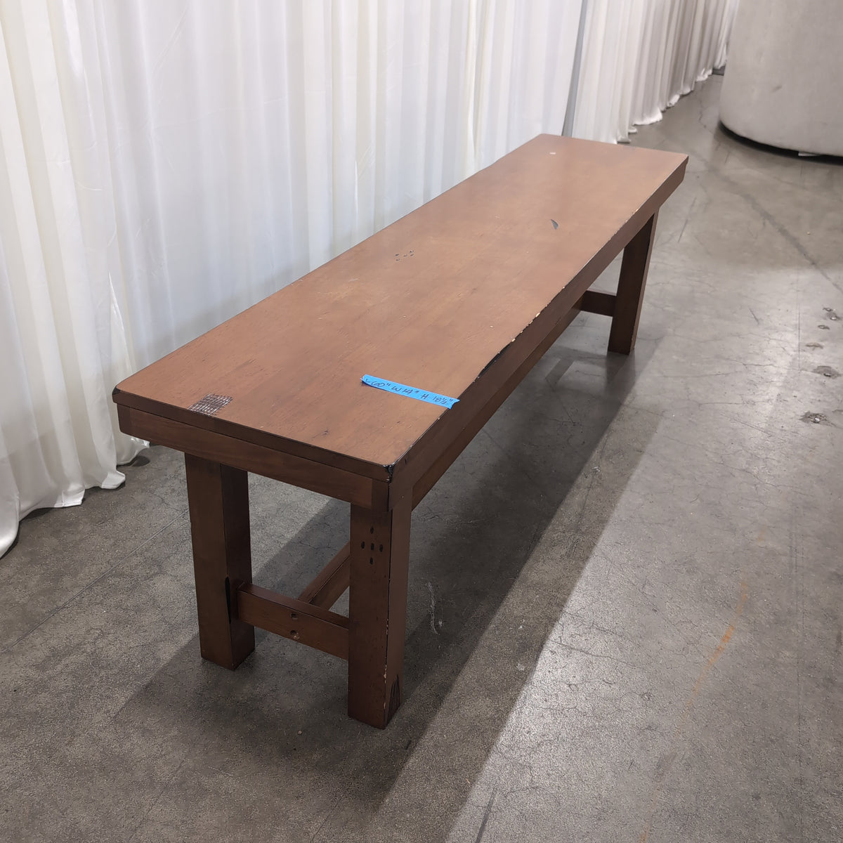 Rustic Brown Stained Wood Bench