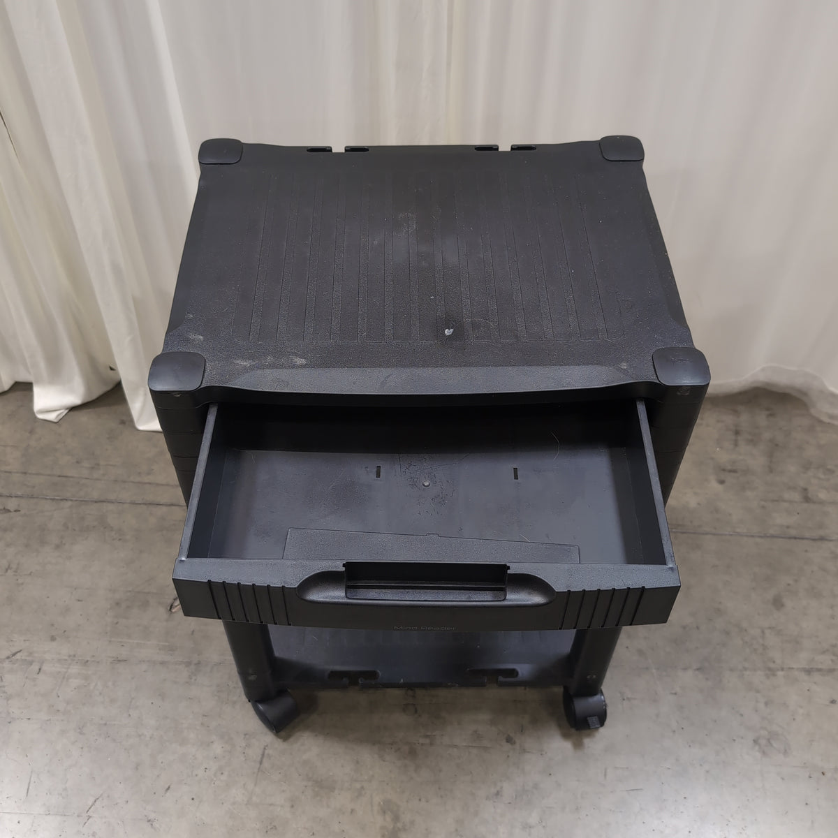 Black Three-Tier Plastic Rolling Cart
