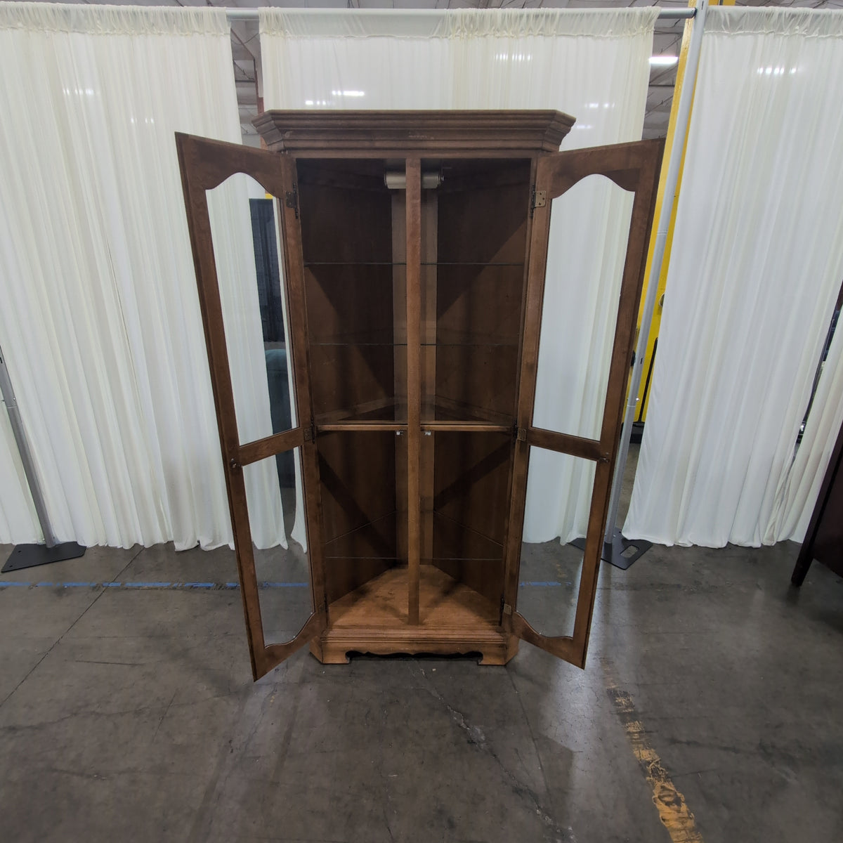 Traditional Medium Wood China Cabinet with Glass Doors