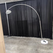 Modern Brushed Metal Arc Floor Lamp with Dome Shade