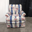 Traditional Floral Striped Upholstered Armchair