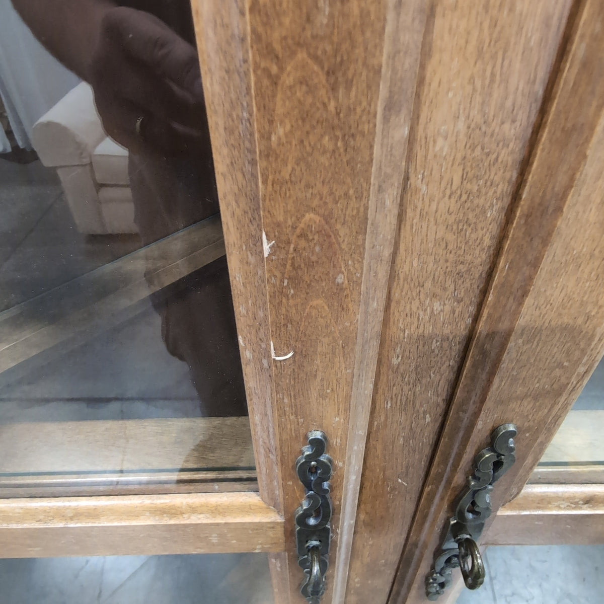 Traditional Medium Wood China Cabinet with Glass Doors