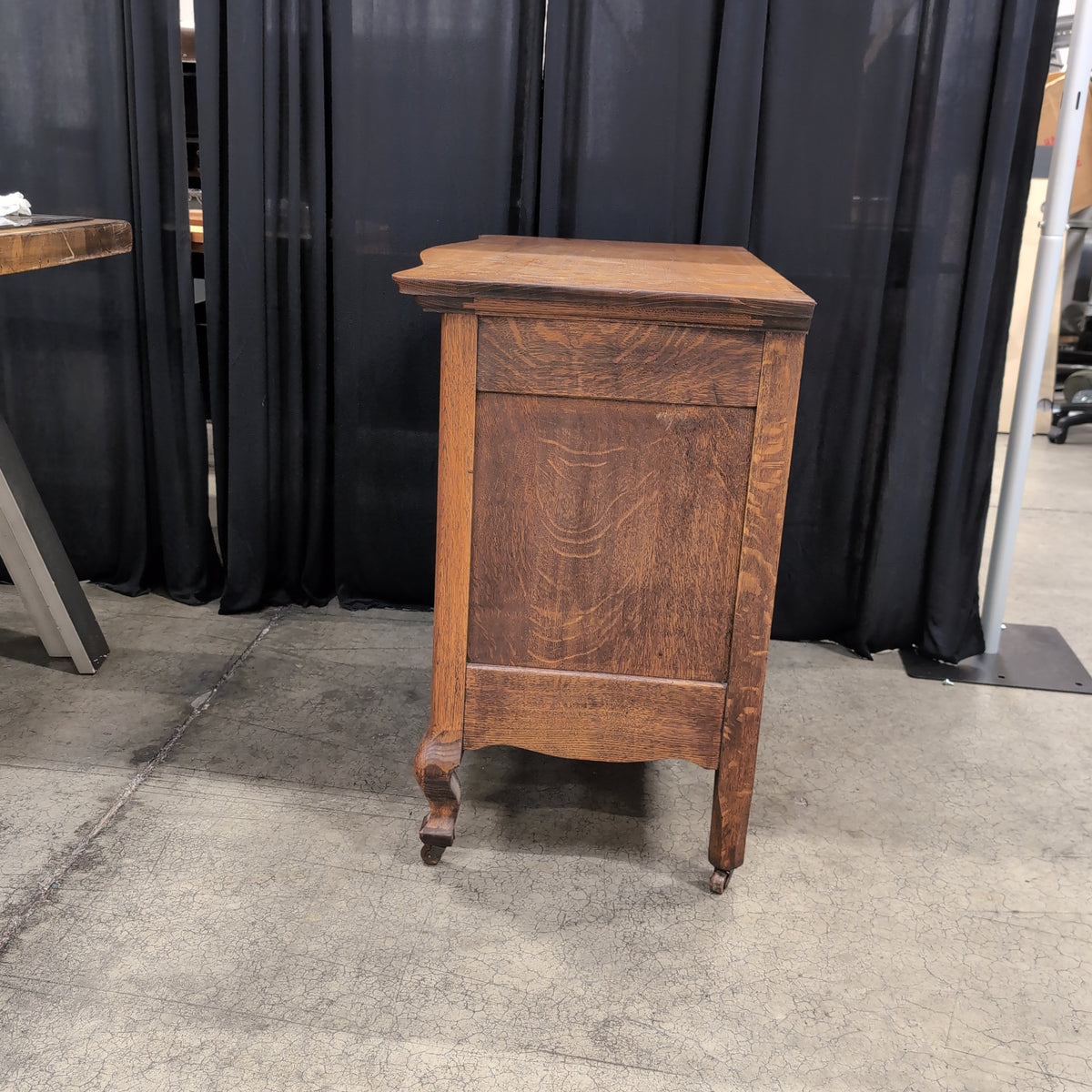 Antique Quarter Sawn Oak Buffet with Ornate Hardware