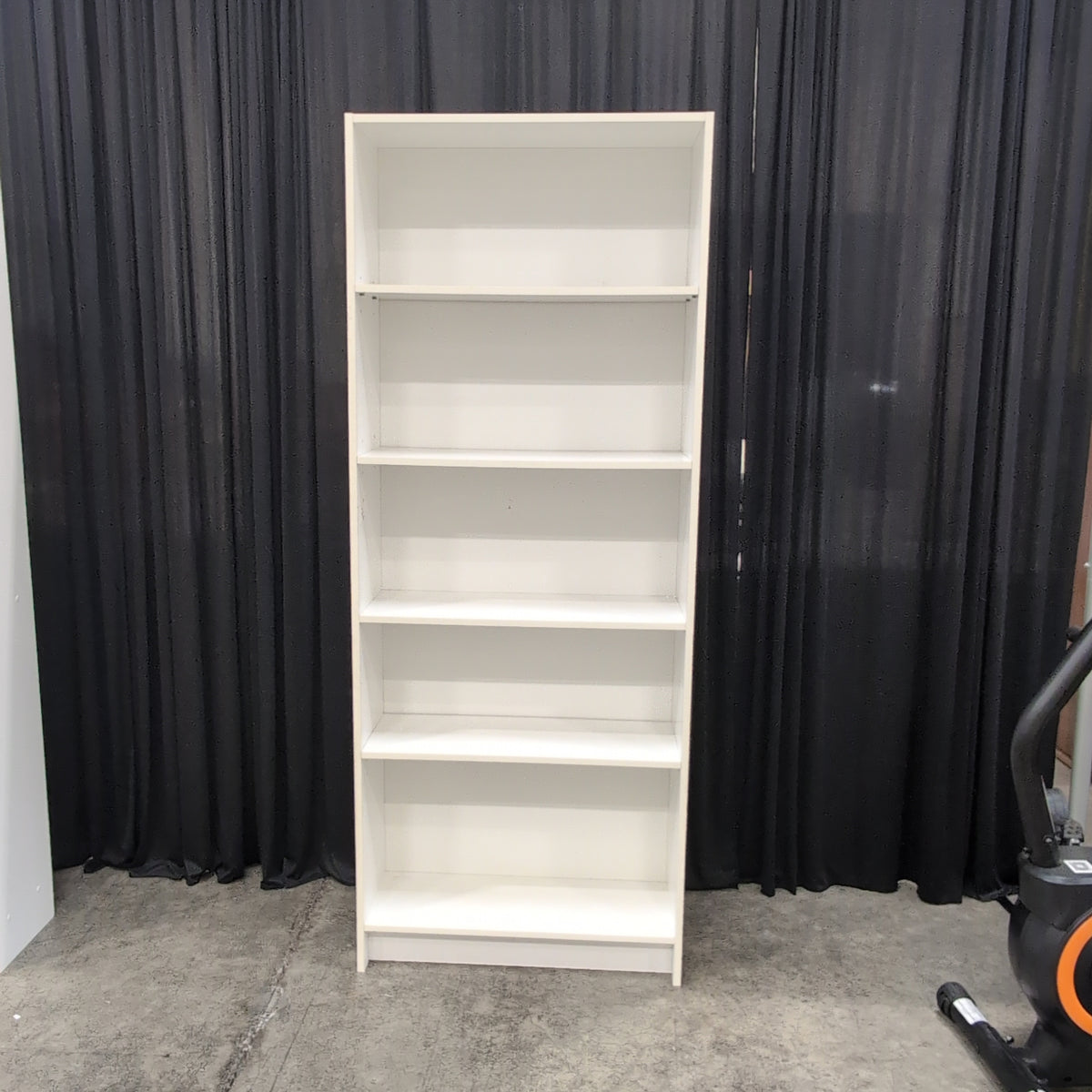 White Five-Shelf Storage Bookcase