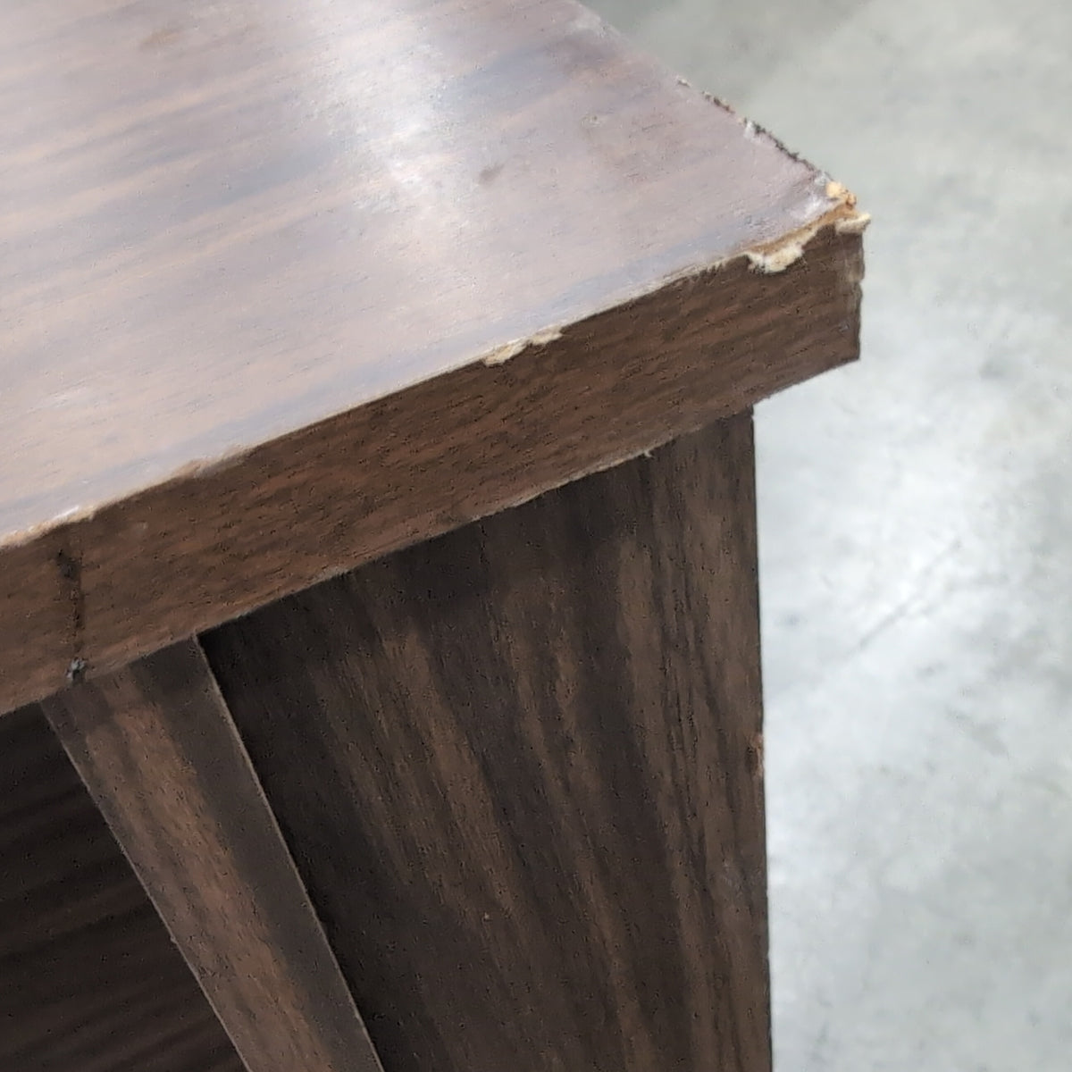 Dark Wood Grain Compact Bookcase with Adjustable Shelves