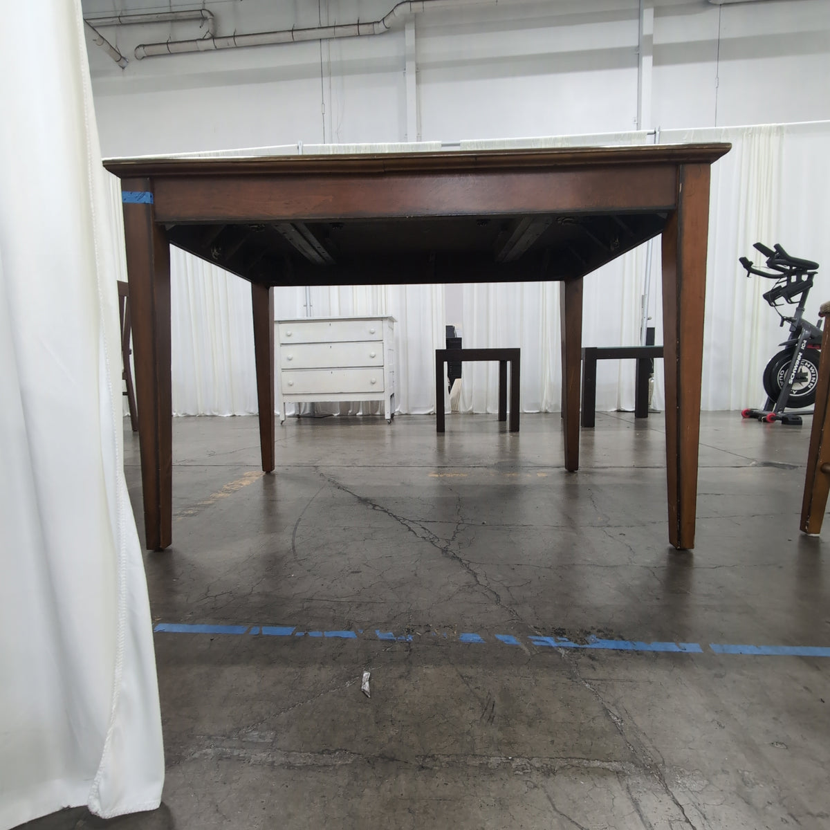 Dark Wood Counter-Height Dining Table Set with Lattice Back Chairs