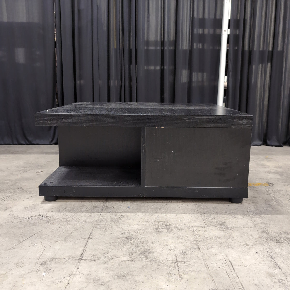 Dark Textured Wood Look Coffee Table with Drawers