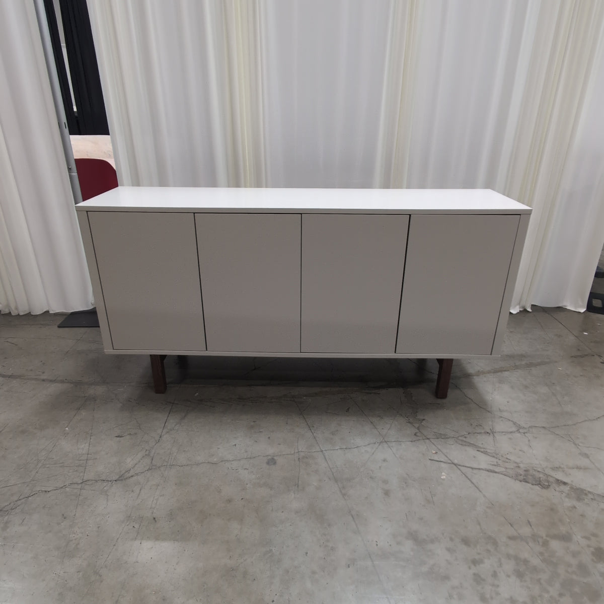 Light Grey Four-Door Storage Buffet