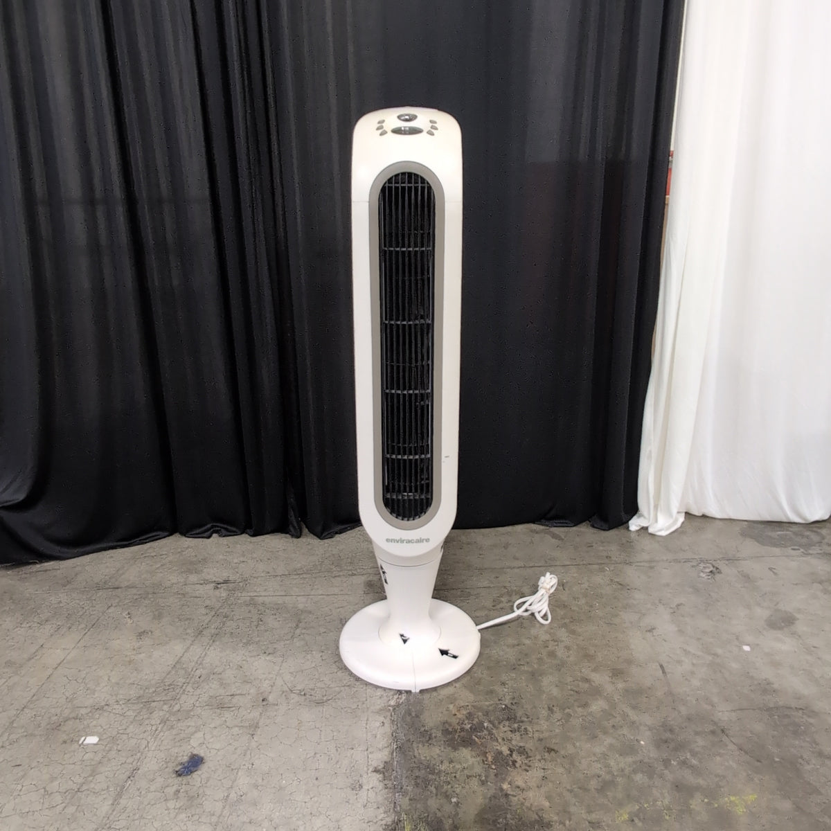 White Plastic Tower Fan with Digital Display