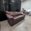 Dark Reddish Brown Three-Cushion Couch