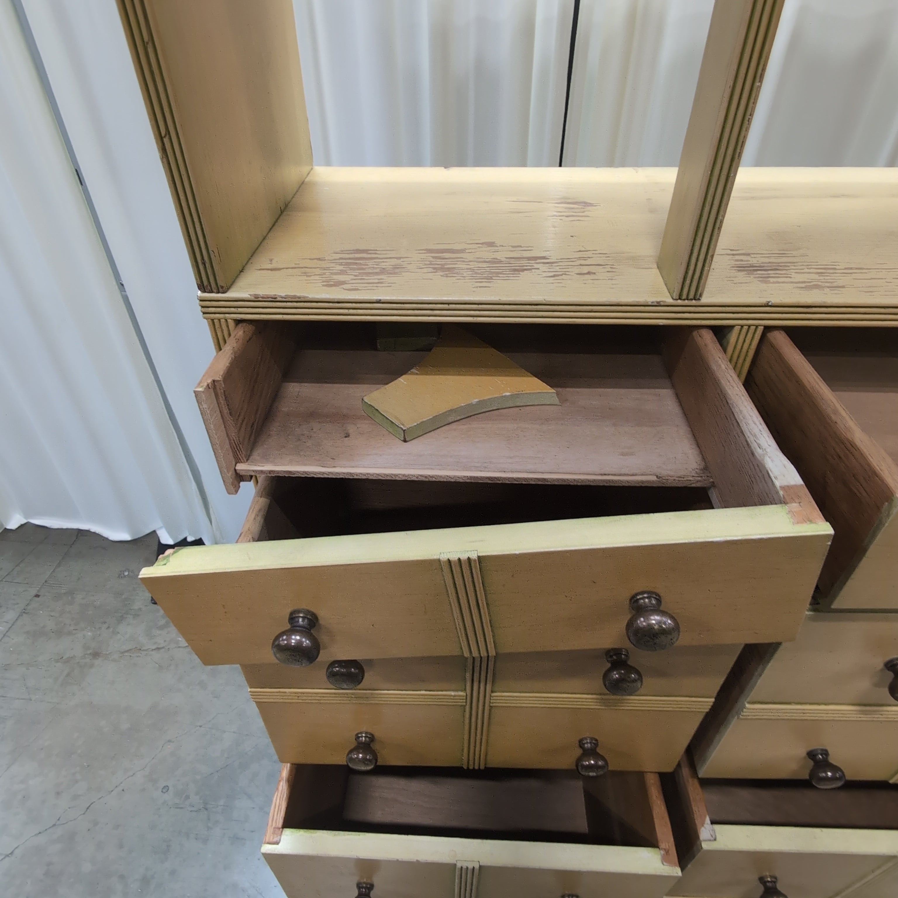 Honey Wood Multi-Drawer Apothecary Dresser
