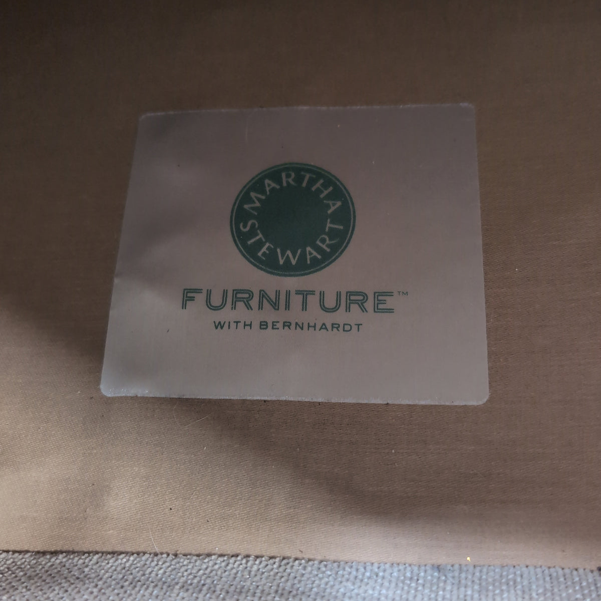 Neutral Fabric Track Armchair with Curved Base