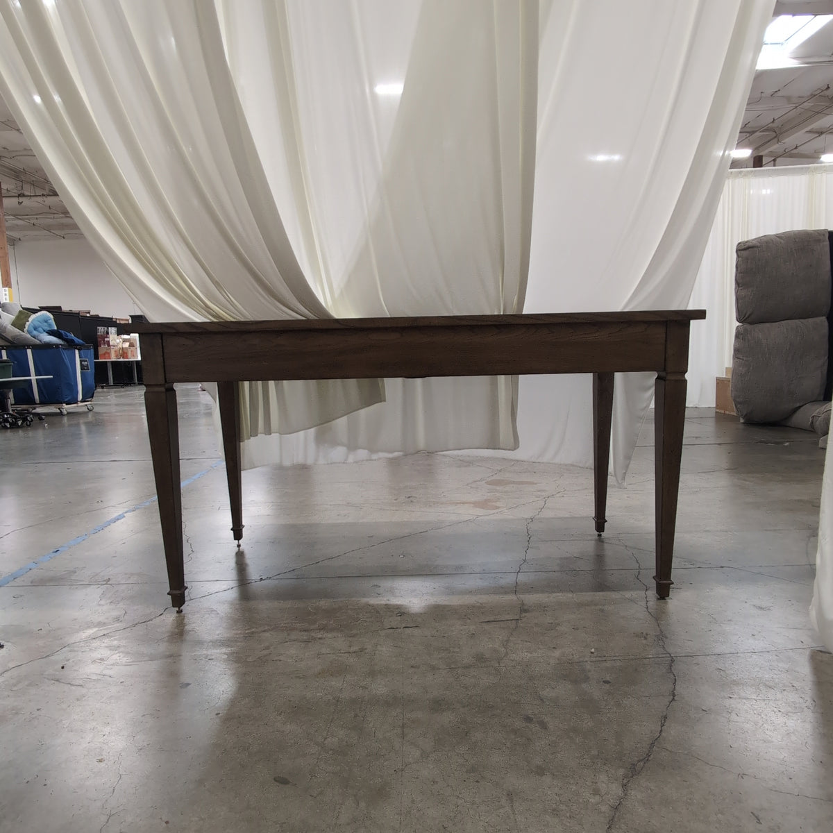Classic Brown Wood Desk with Two Drawers