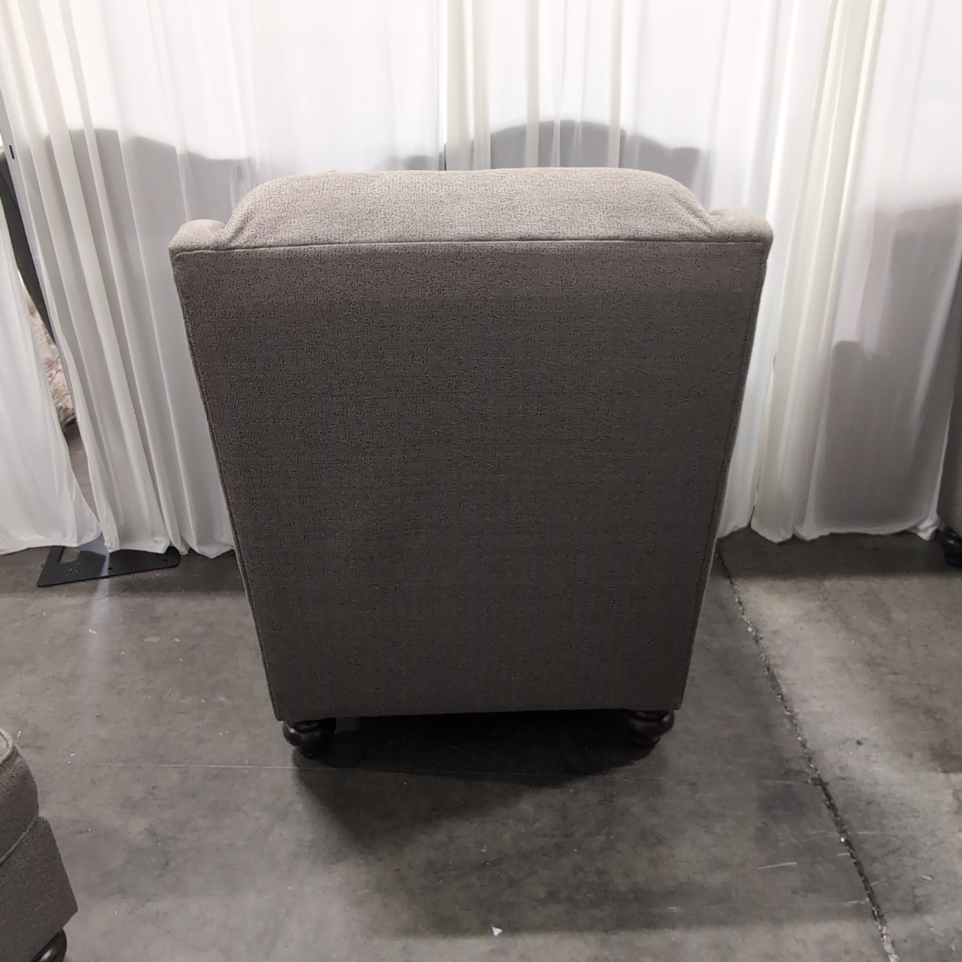 Grey Fabric Recliner with Matching Ottoman