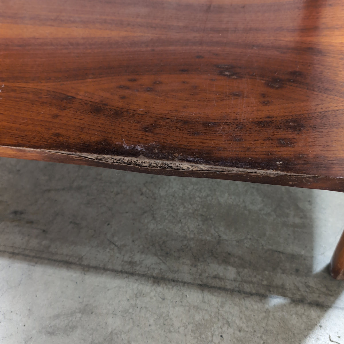 Brown Wood Two-Tier End Table