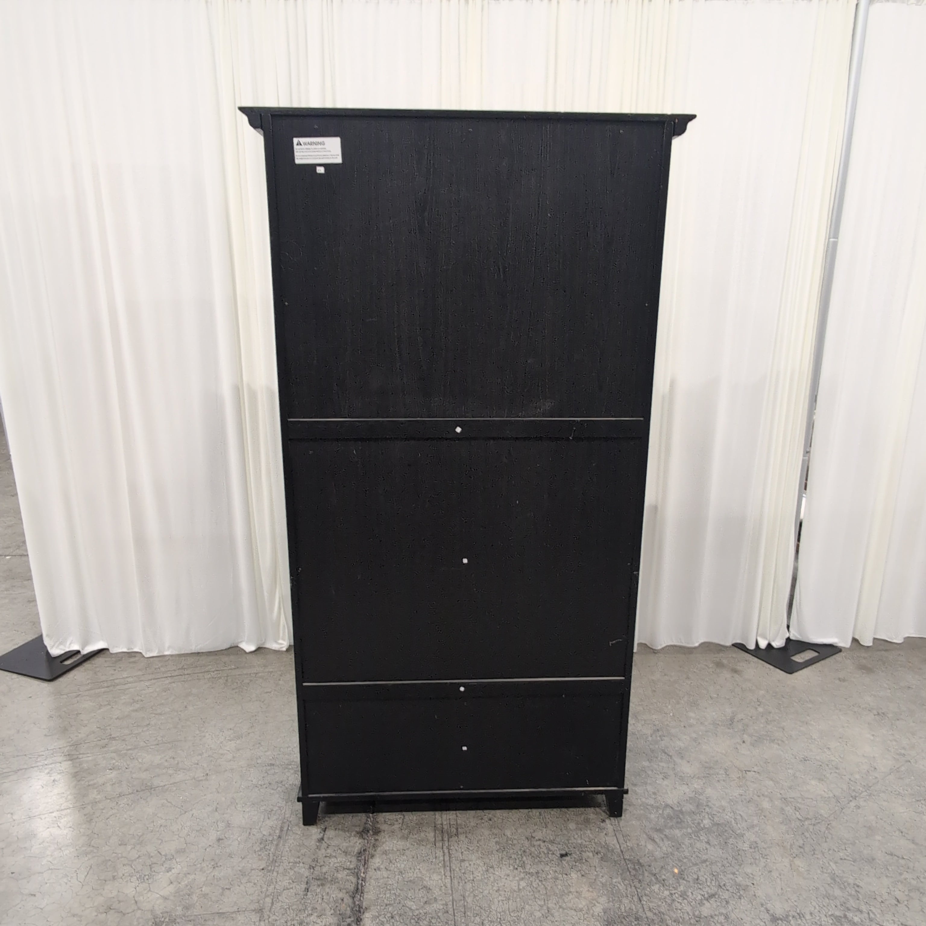 Dark Wood Five-Shelf Bookcase with Crown Molding