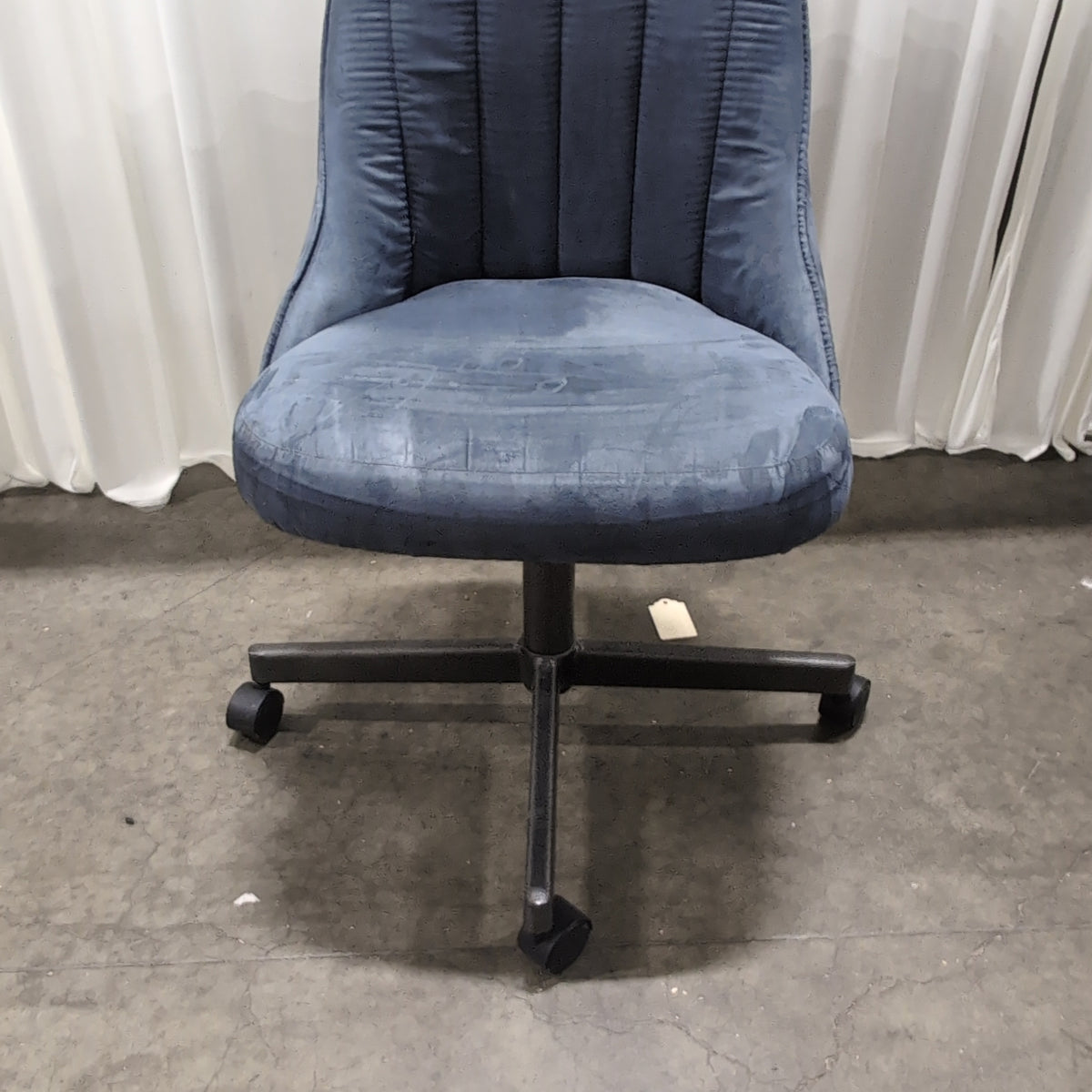 Chromcraft Corp. Charcoal Velvet Swivel Office Chair with Channel Tufting