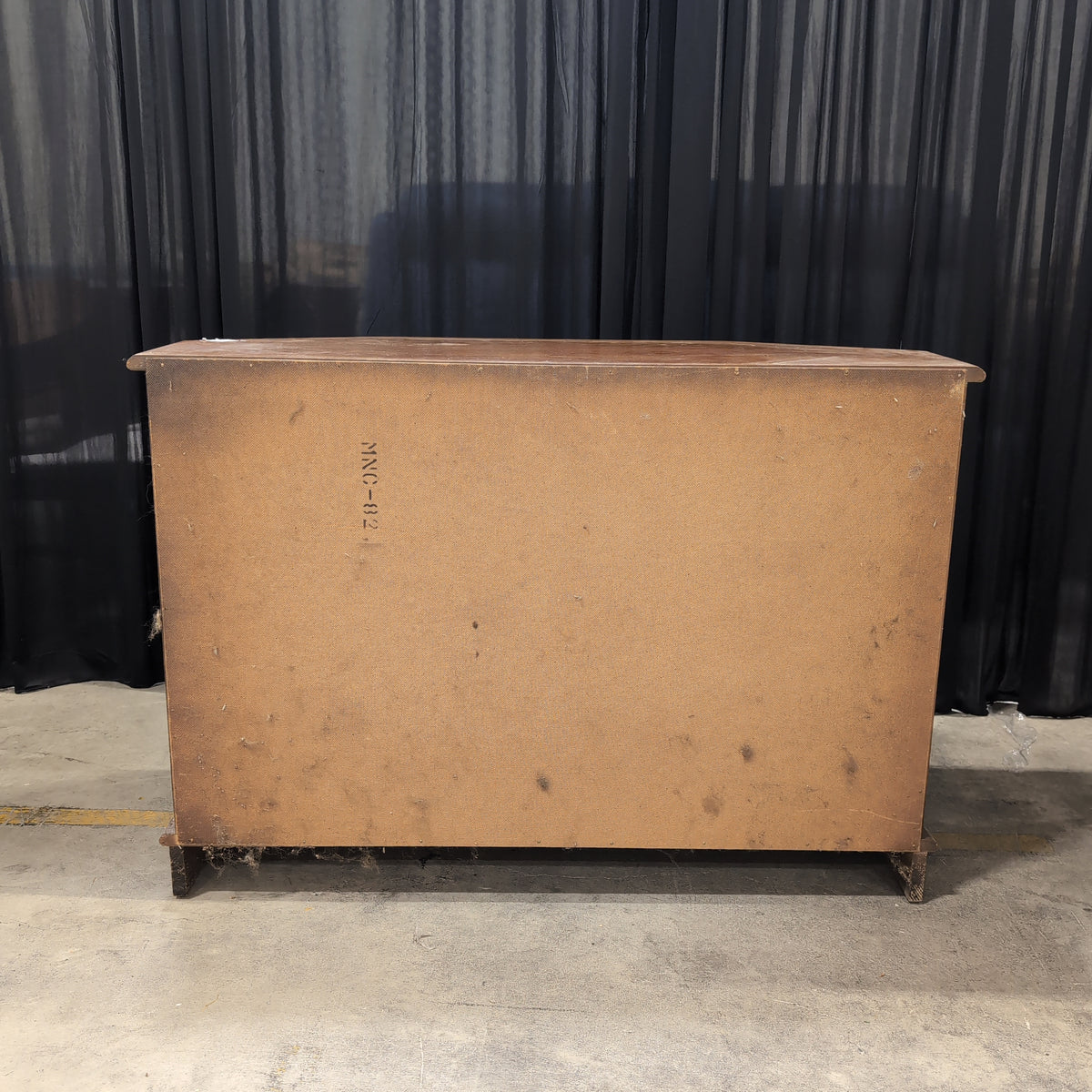 Dark Wood Corner Cabinet with Arched Panels