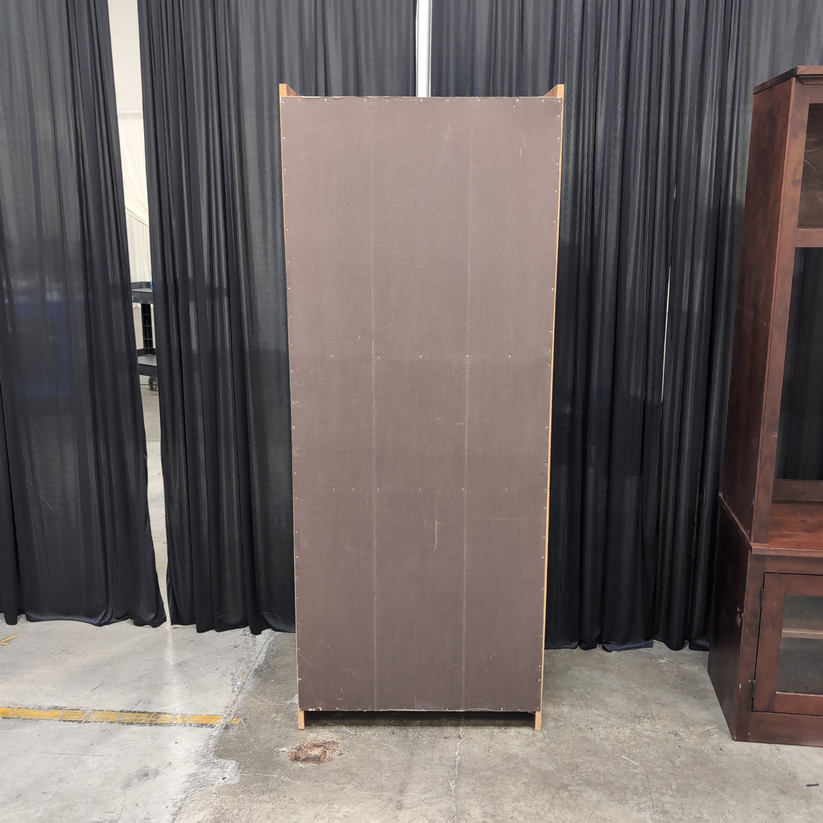Mid-Century Style Brown Wood Bookcase with Storage