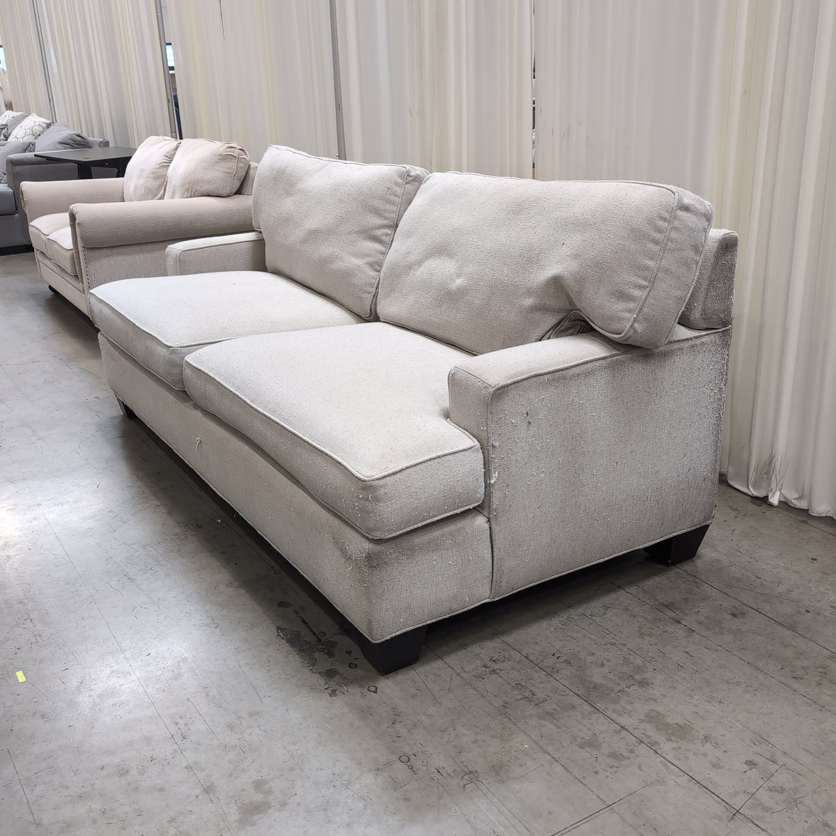 Light Beige Joe Ruggiero Couch in Fabric