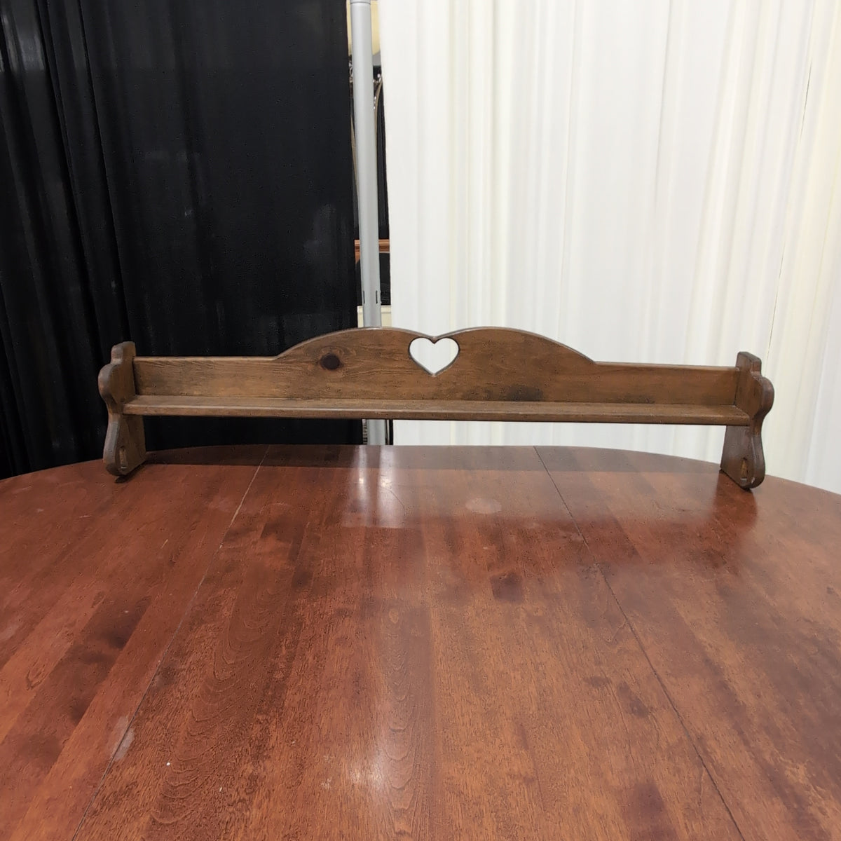 Natural Light Brown Wood Headboard with Heart Cutout
