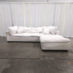 Plush White L-Shaped Sectional Couch in Fabric