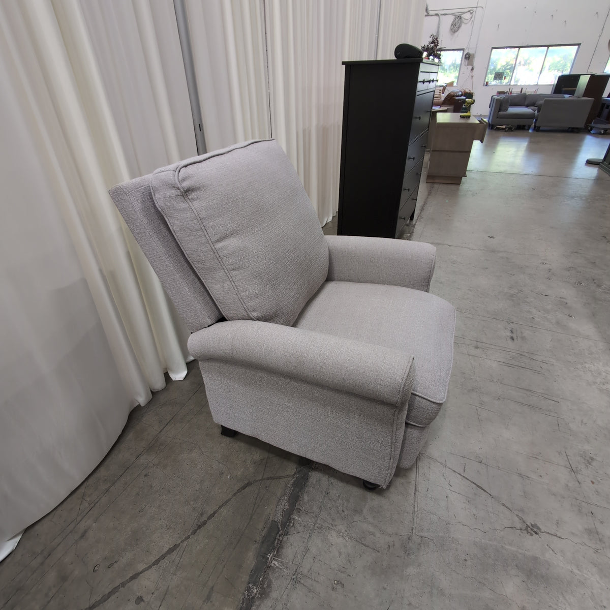 Handy Living Brand Comfortable Grey Upholstered Club Chair