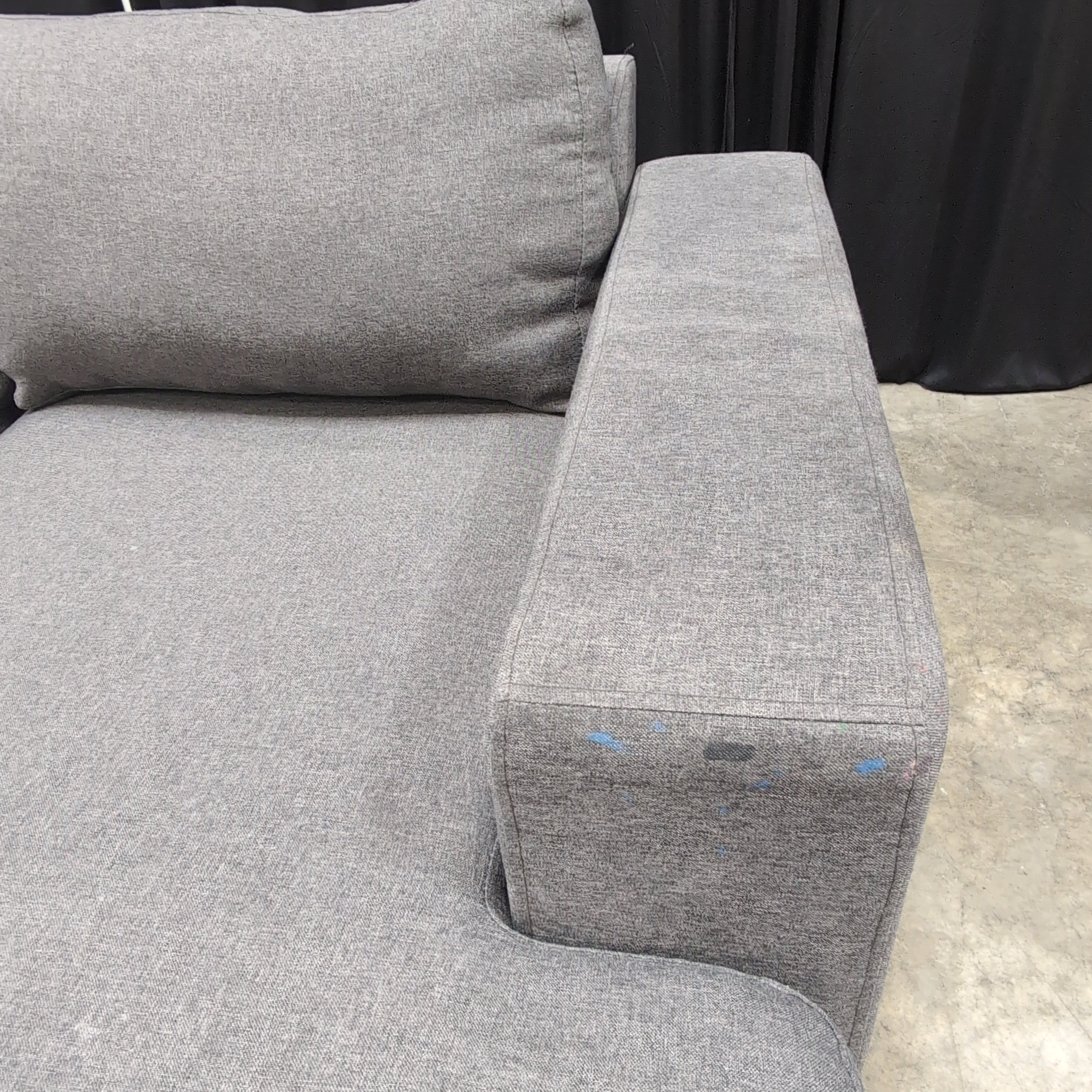 Grey Fabric Upholstered Modular Sectional Couch