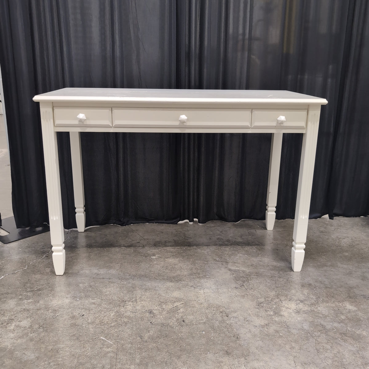 Cream Wood Two-Drawer Desk