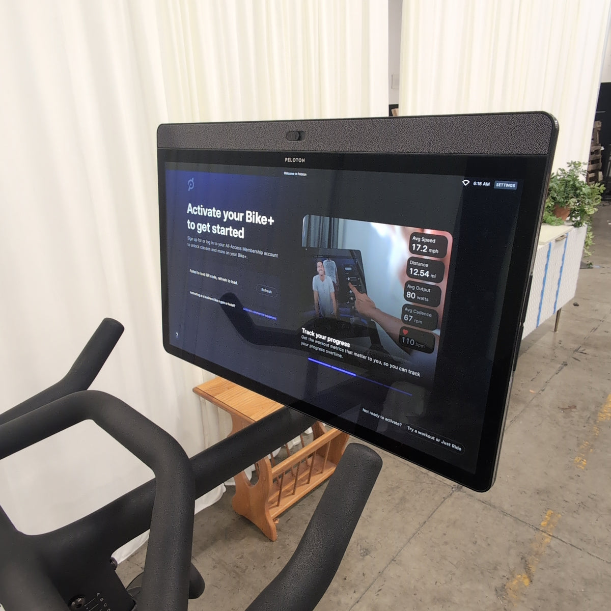 Peloton Black Exercise Bike with Interactive Screen