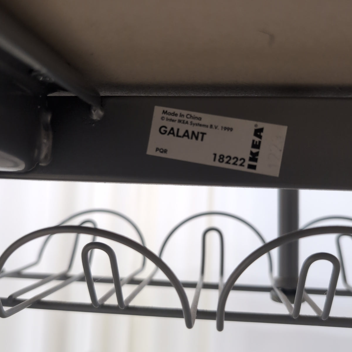 IKEA Minimalist Dark Top Desk with Metal Legs