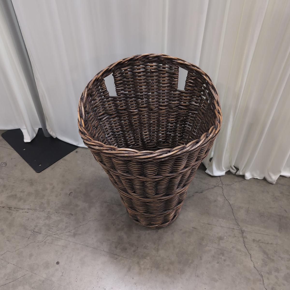 Tall Brown Wicker Laundry Basket