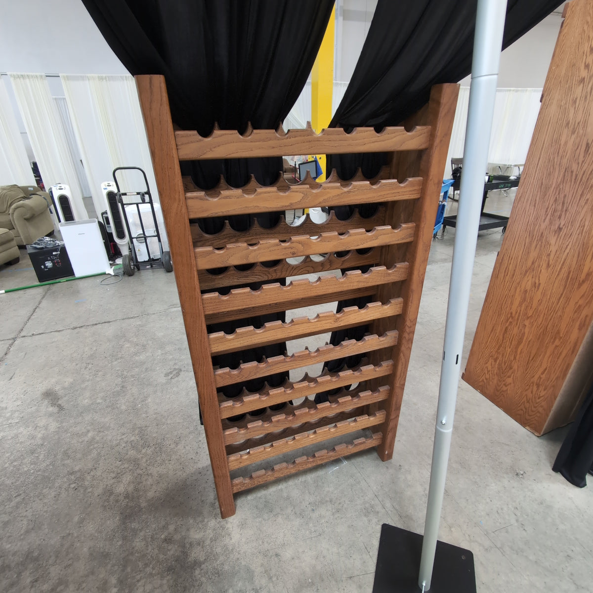 Medium Brown Wood 50-Bottle Wine Rack