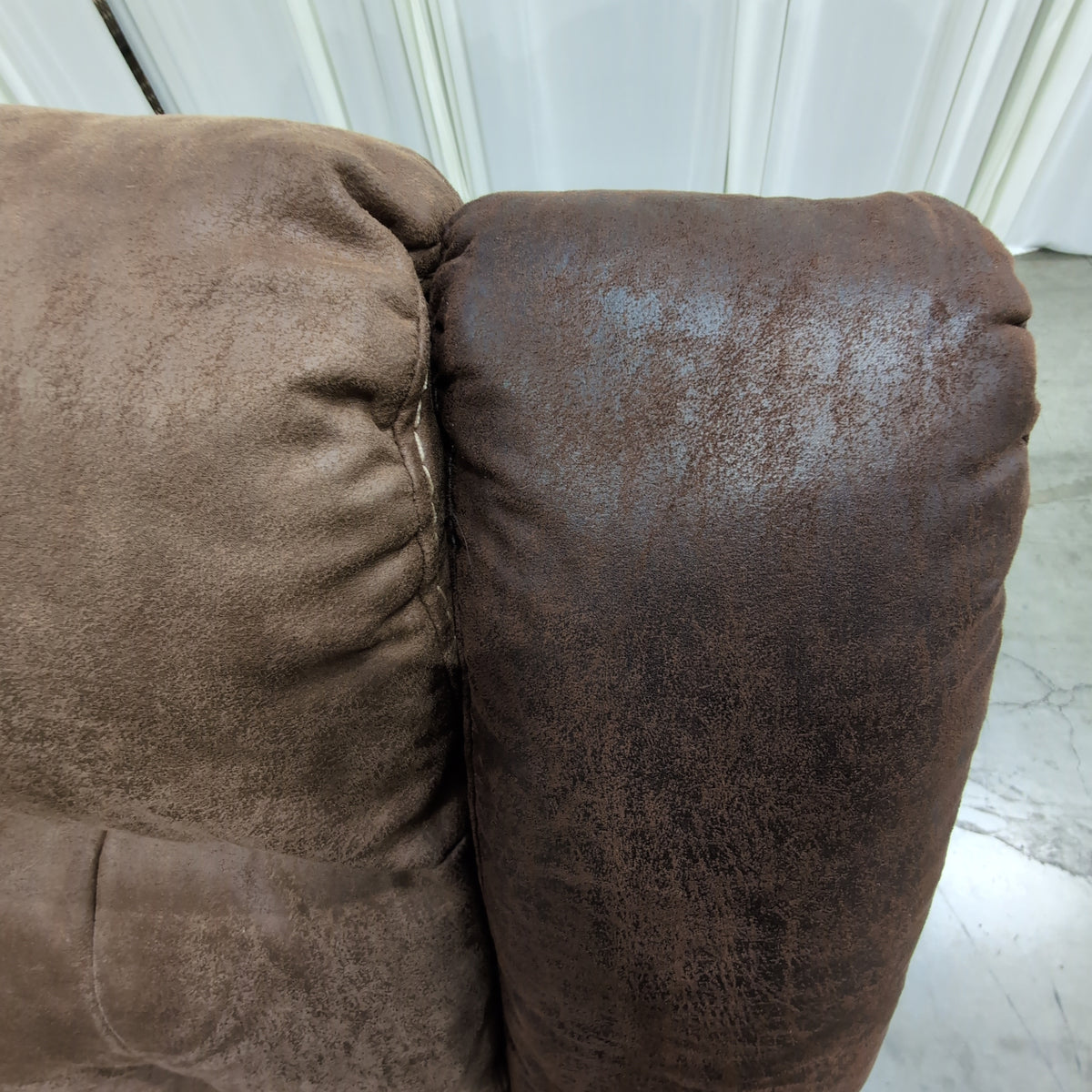 Timberland Co-Brown Distressed Leather Reclining Sectional Couch with Cup Holders