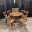 Light Wood Drop Leaf Dining Table and Six Chairs