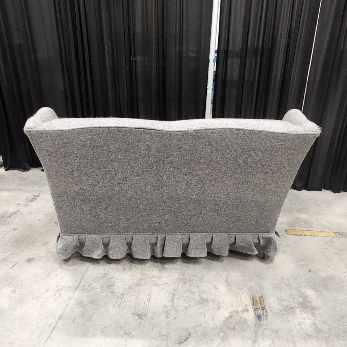 Grey Fabric Loveseat with Button Tufting