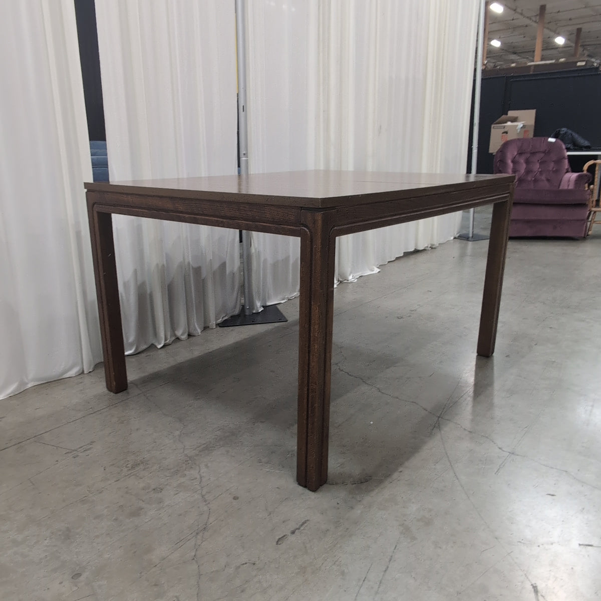 Rectangular Dark Wood Grain Dining Table