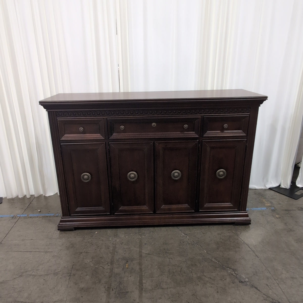 Broyhill Premier Cherry Finish Wood Dining Buffet with Ornate Hardware