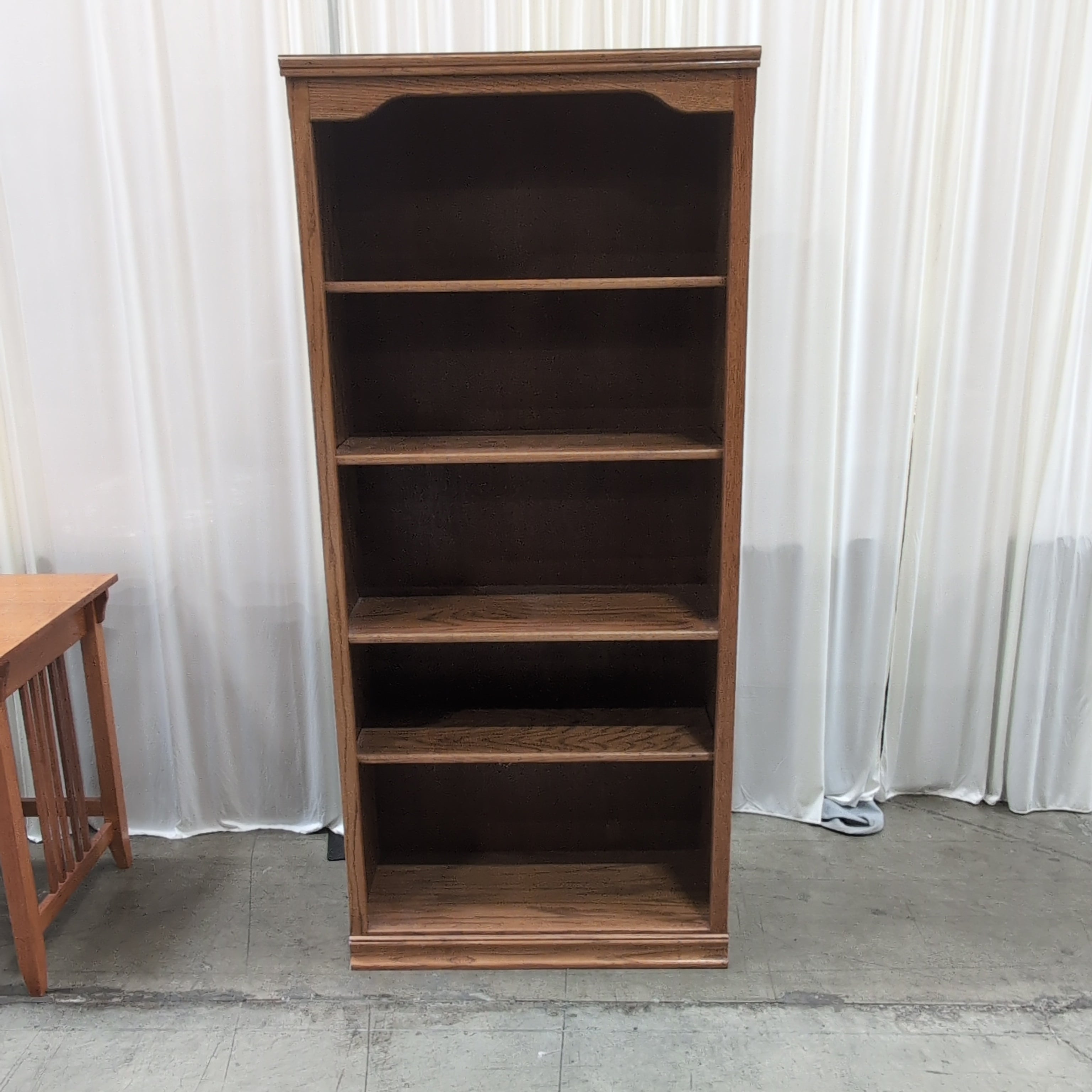 Traditional Five-Shelf Wood Bookcase