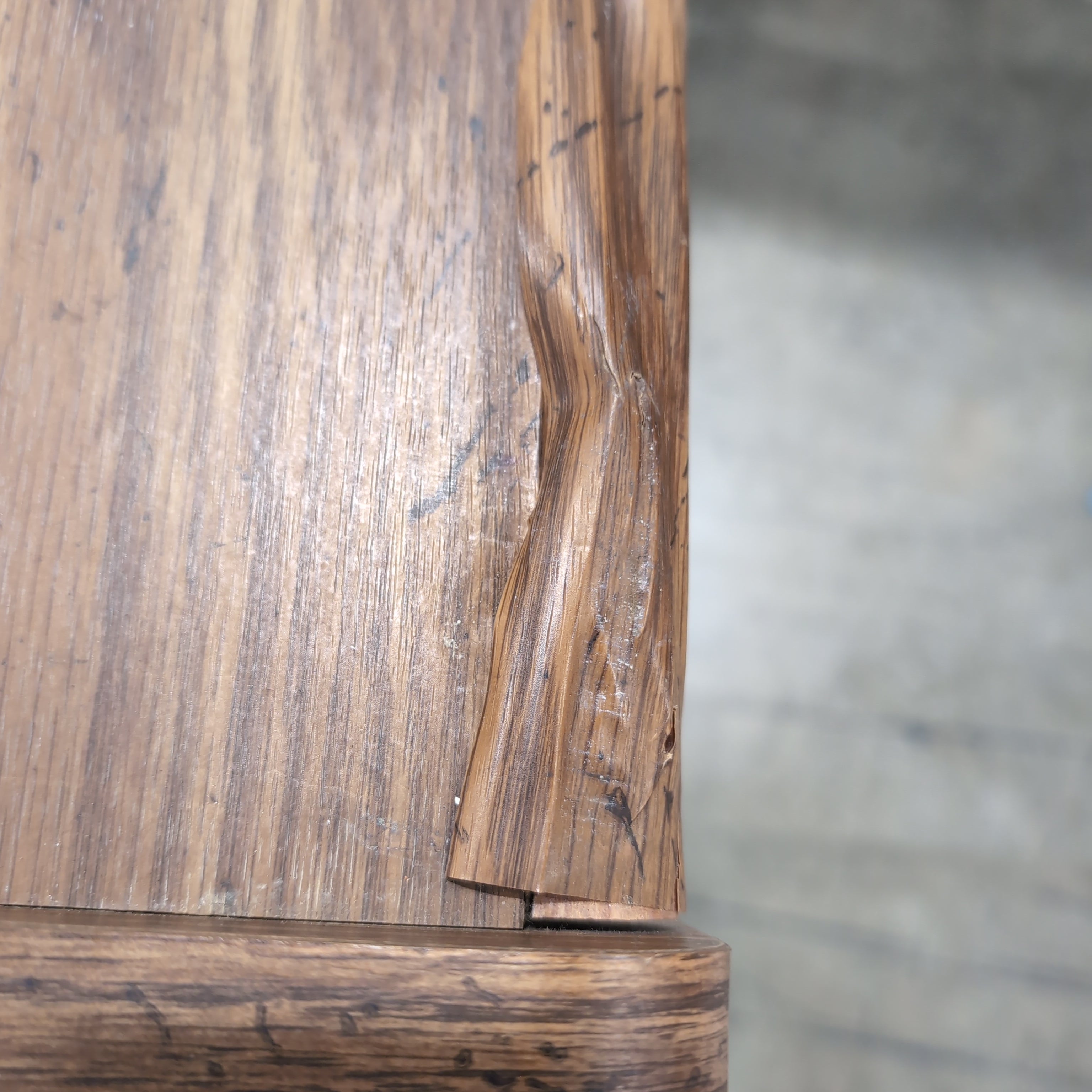 Rustic Dark Wood Desk with Lower Shelf