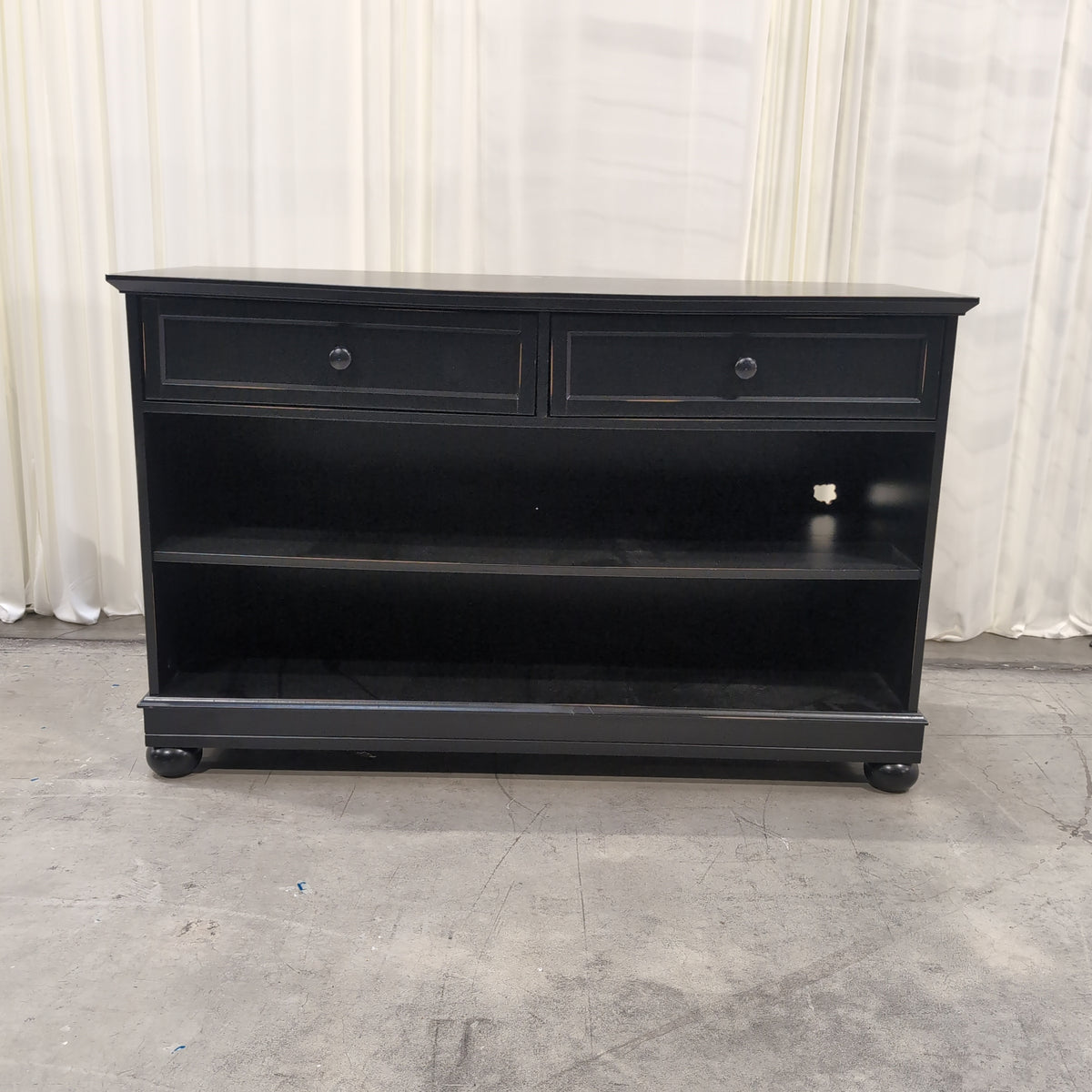 Dark Wood Finish Long TV Stand